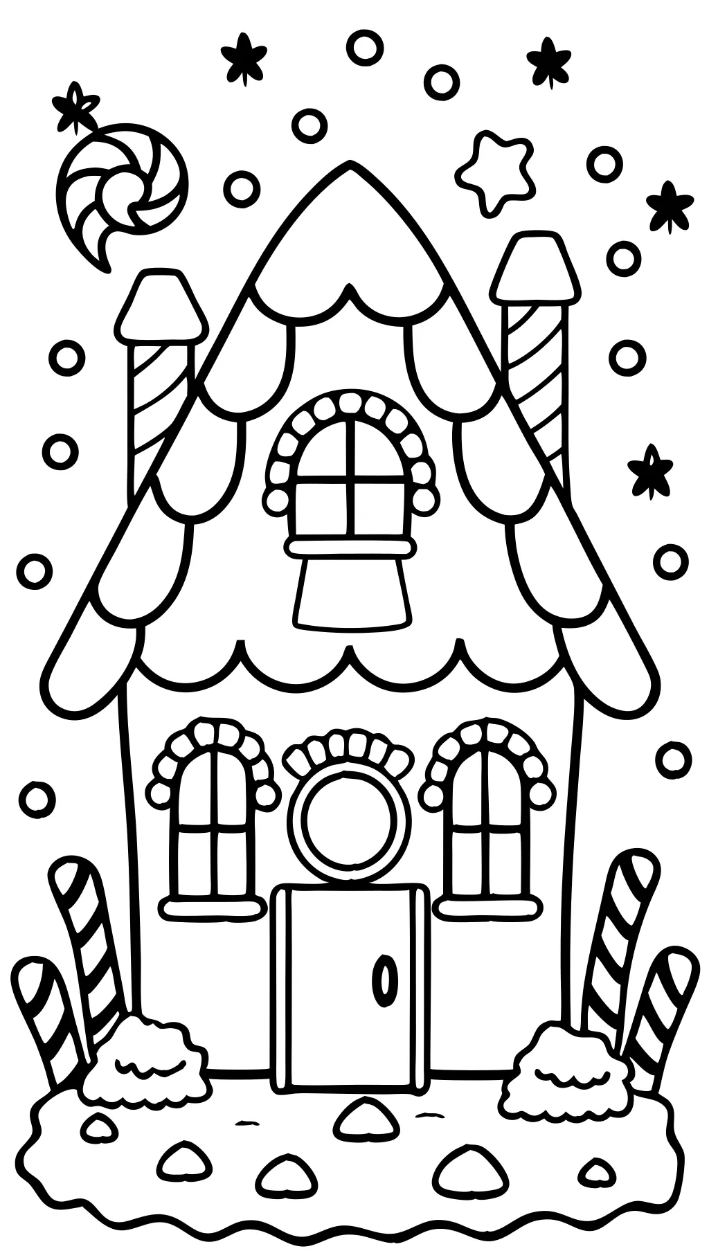 coloriage de maison de pain d’épice de Noël